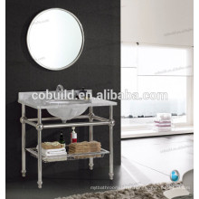 K-7001B new design stainless steel frame hotel console bathroom vanity with marble countertop